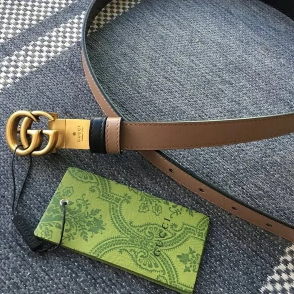 Gucci GG Marmont Reversible Thin Belt